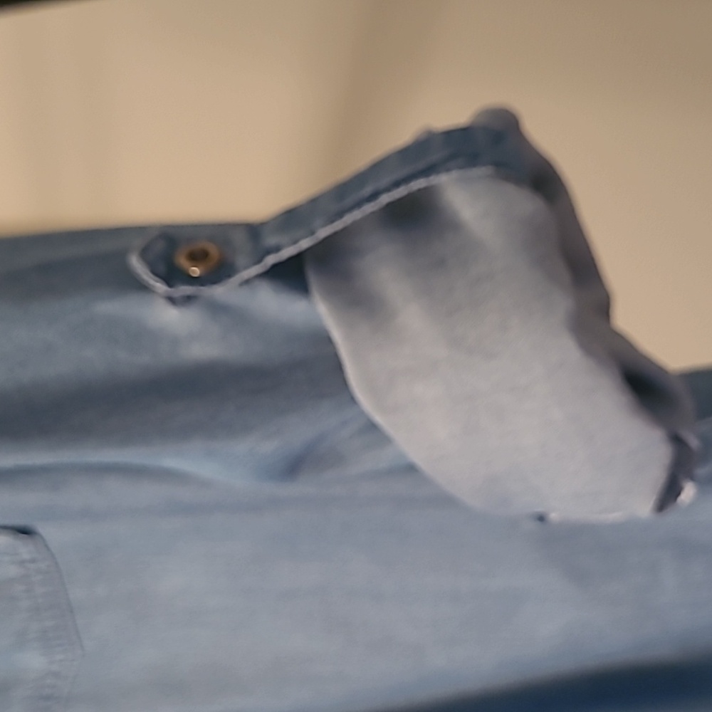 Chambray Hi-Lo Button Down Blouse - image 2